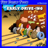 Cartoon: Drive in theater (small) by toons tagged the,wheel,drive,in,theater,movies,cave,art,prehistoric