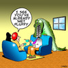 Cartoon: Fluffy (small) by toons tagged crocidiles,pets,alligators,reptiles,fluffy,animals,toys,cannibal,household