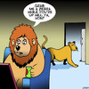 Cartoon: Grab me a zebra honey (small) by toons tagged lions,king,of,the,jungle,big,game,hunting,pride,men,zebra,hon,animals
