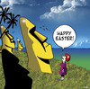 Cartoon: Happy Easter (small) by toons tagged easter island holiday statue sculpture tropical