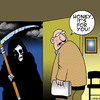 Cartoon: its for you (small) by toons tagged death,apocalypse,marriage,funeral