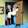 Cartoon: Just married (small) by toons tagged wedding,superstitious,bad,luck,black,cat,broken,mirror,signs,unlucky