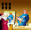 Cartoon: Madonna and child (small) by toons tagged religion,madonna,and,child,michaelangelo,sistine,chapel