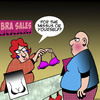 Cartoon: Man Boobs (small) by toons tagged bra,sales,man,boobs,breasts,womens,underwear,intimate,apparel,obesity,fat,overweight