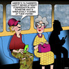 Cartoon: Manners (small) by toons tagged etiquette,manners,smartphone,public,transport,old,vs,young,staring,at,phone