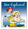 Cartoon: men explained (small) by toons tagged men,vs,women,babies,breast,feeding,boobs,breasts,tits,relationships,maternity