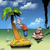 Cartoon: oh no (small) by toons tagged desert,island,bagpipes,scotland,kilt,music,band,ship,wreck