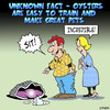 Cartoon: Pet Oyster (small) by toons tagged oysters,seafood,pets,marine,life