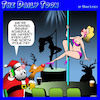 Cartoon: Pole dancing (small) by toons tagged santa,north,pole,strip,club,dancer
