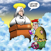 Cartoon: Texting while driving (small) by toons tagged texting,mobile,phones,while,driving,heaven,god,multitasking,road,safety,accident