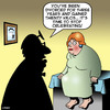 Cartoon: The divorcee (small) by toons tagged celebration overweight obese too much fun