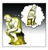 Cartoon: the thinker (small) by toons tagged rodins,the,thinker,sculptures,statues,art,gallery,relationships