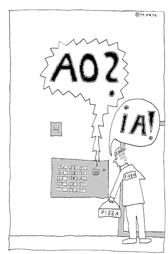 Cartoon: AO? IA! (medium) by Müller tagged pizza