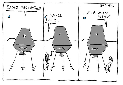 Cartoon: APOLLO 11 (medium) by Müller tagged apollo11,moon,armstrong