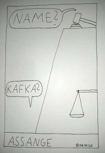 Cartoon: Assange Kafka (medium) by Müller tagged assange,kafka