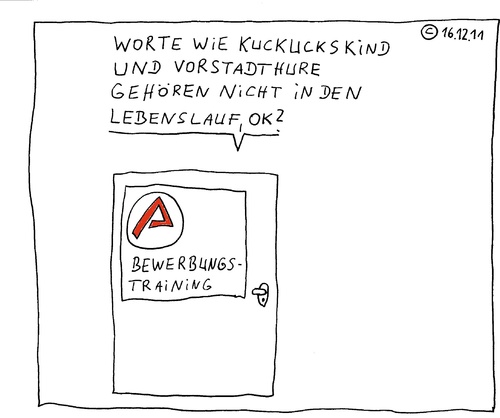 Cartoon: Bewerbungstraining (medium) by Müller tagged hartz4,arbeitsagentur,arbeitslos