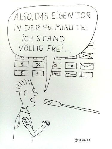 Cartoon: Eigentor (medium) by Müller tagged eigentor,fussball