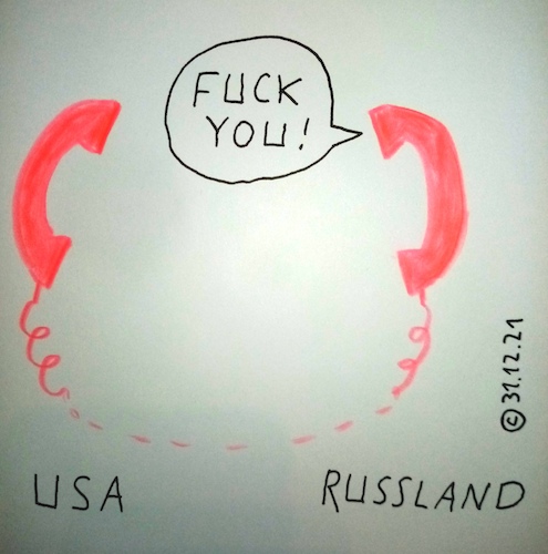 Cartoon: FUCK YOU! (medium) by Müller tagged fuckyou,usa,russland