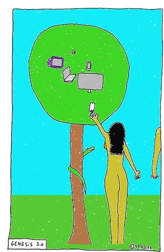 Cartoon: GENESIS 3.0 (medium) by Müller tagged paradies,baum,sünde,eva,adam,paradise,tree,sin,eve,apple