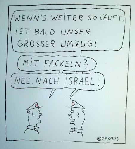 Cartoon: Grosser Umzug (medium) by Müller tagged israel,nazi
