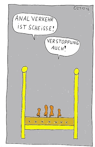 Cartoon: Im Bett 15 (medium) by Müller tagged imbett,bett,inbed,anal,verstopfung,obstipation