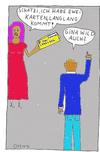 Cartoon: LANG LANG (medium) by Müller tagged langlang,ginawild,ticket,lang