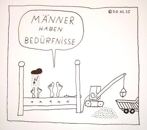 Cartoon: Männer haben Bedürfnisse (medium) by Müller tagged im,bett,laster,mann,bedürfnis