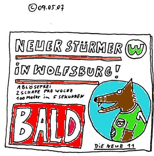 Cartoon: Neuer Stürmer (medium) by Müller tagged fußball,ablöse,stürmer