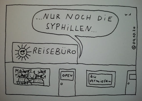 Cartoon: Syphillen (medium) by Müller tagged urlaub,reise,corona,risiko
