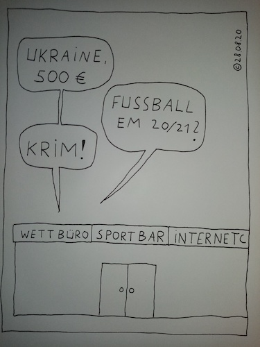Cartoon: Ukraine 500 (medium) by Müller tagged ukraine,wetten,fußball,krim