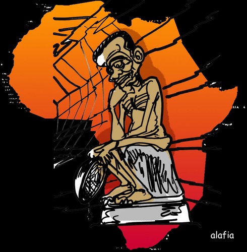 Cartoon: afrique la famine (medium) by alafia47 tagged famine,afrique