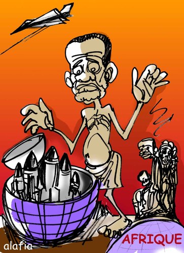 Cartoon: nouriture contre les bombes (medium) by alafia47 tagged alafia,la,famine,les,armes