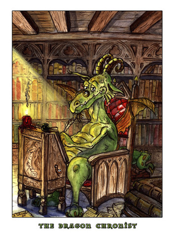 Cartoon: Dragonchronist (medium) by develino tagged dragon