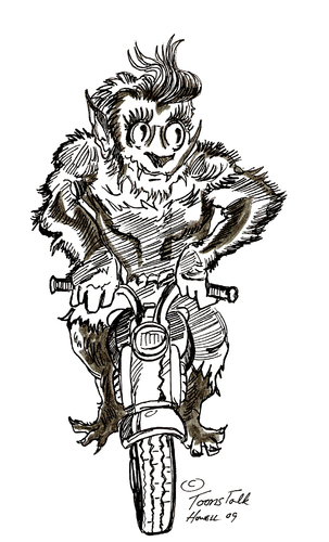 Cartoon: BIG HOG RIDING WOLFMAN (medium) by Toonstalk tagged wolfman,harley,motorcycle,easy,rider