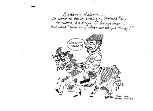 Cartoon: SADDAM HUSSEIN ON PONY (medium) by Toonstalk tagged saddam,george,bush,1993