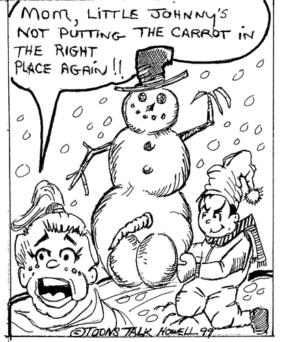 Cartoon: SNOWMAN TROUBLE (medium) by Toonstalk tagged little,johnny,snowballs,carrot