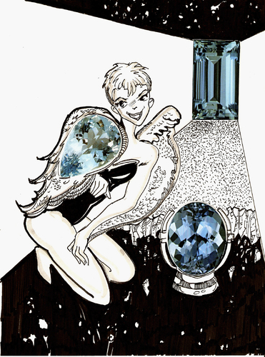 Cartoon: THE AQUA ANGEL (medium) by Toonstalk tagged sexy,space,aquamarine,angel