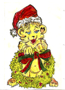 Cartoon: MERRY CHRISTMAS WREATH (small) by Toonstalk tagged christmas greetings wreath welcome peace santa hat