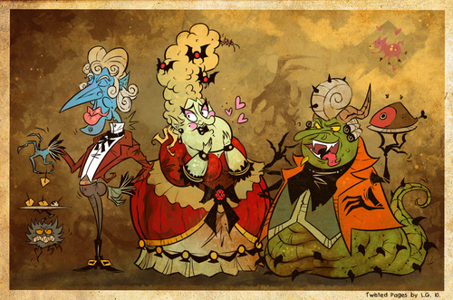 Cartoon: Aristocrats (medium) by Garvals tagged aristocrats,monsters,demon,slug
