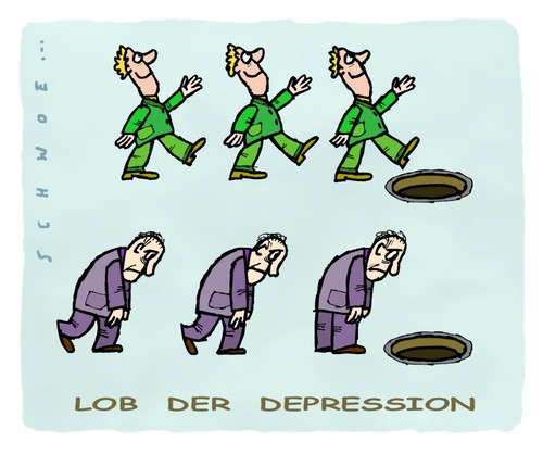 Cartoon: Depresso (medium) by schwoe tagged depression,optimist,pessimist,frohsinn,trübsinn,psychologie