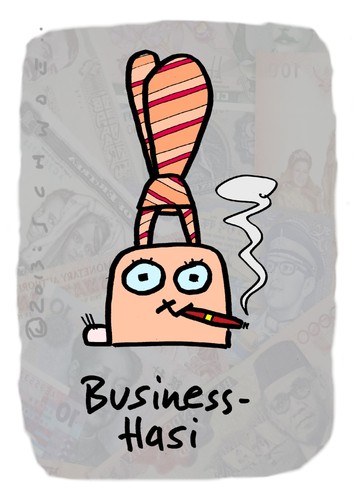 Cartoon: Hasi 101 (medium) by schwoe tagged hasi,hase,business,geschäft,firma,wirtschaft,geld,krawatte