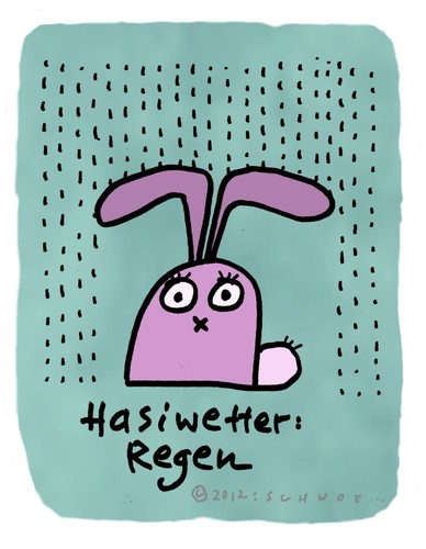 Cartoon: Hasi 3 (medium) by schwoe tagged hase,regen,wetter,schirm,tief