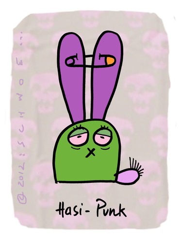 Cartoon: Hasi 85 (medium) by schwoe tagged hasi,hase,punk,sicherheitsnadel,piercing