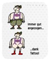 Cartoon: Lederhosen-Tattoo (small) by schwoe tagged tattoo,tätowierung,mode,haut,arschgeweih,lederhose,hosenträger