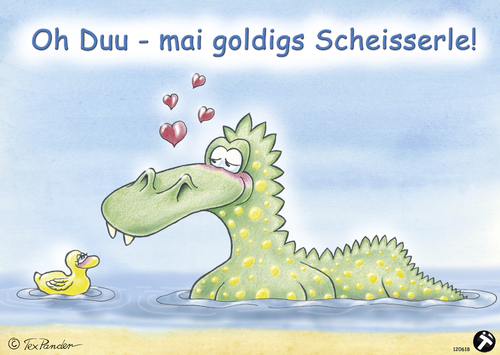 Cartoon: UllrichJakob goldigs Scheißerle (medium) by TOSKIO-SCHWAEBISCH tagged ferien,sommer,partnerschaft,freundschaft,plantschen,bad,baden,schwimmen,meer,am,urlaub,verliebt,freundin,liebe,see,entchen,drache,lieber,tinchen,ullrichjakob,schwäbisches,schwaebisches,schwääbischs,pander,tex,cartoon,vtms,toskio,reise,ans