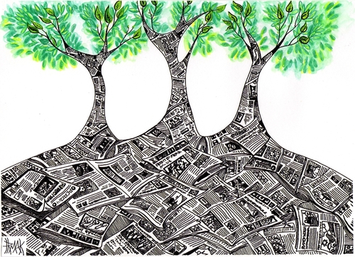 Cartoon: THE FOREST OF RECYCLE (medium) by majezik tagged forest,recycle