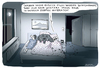 Cartoon: Ausbreitung (small) by H Mercker tagged angst,ausbreitung,bett,ehepaar,familie,gemütlich,liegen,nacht,nachts,schlaf,schlafen,tiere,wild,wildschwein,wohnung