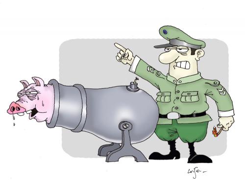Cartoon: Gripe porcina (medium) by Luiso tagged pig