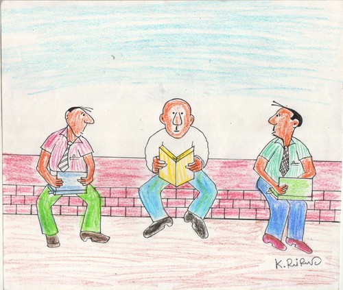Cartoon: book cartoon (medium) by indianinkcartoon tagged oooo