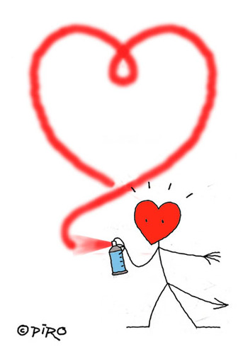 Cartoon: 100 Ways To Say - I Love You (medium) by piro tagged lovedevil,love,graffitti,heart